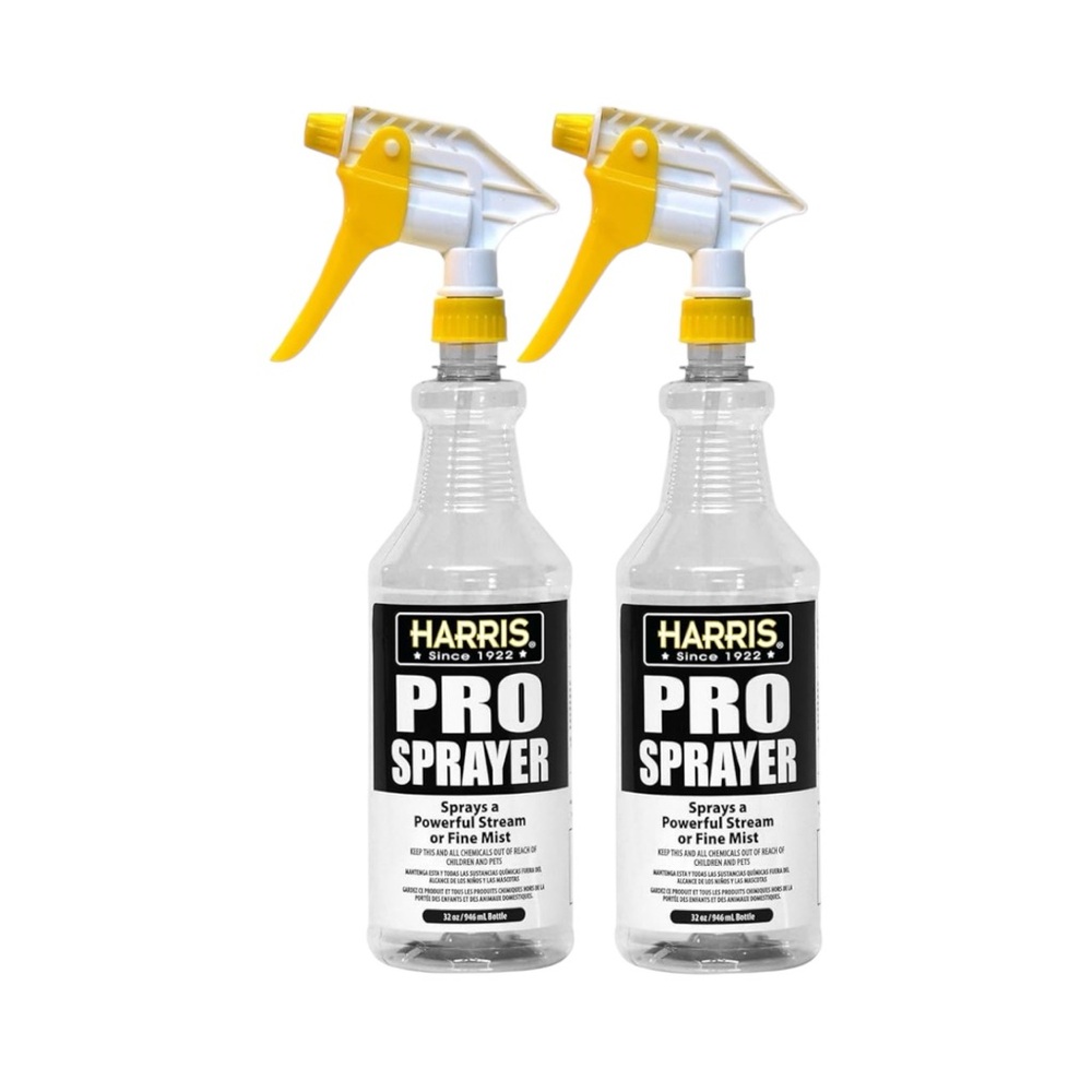 New 2 Pro Plastic Sprayer Bottles with Yellow Nozzle by Harris